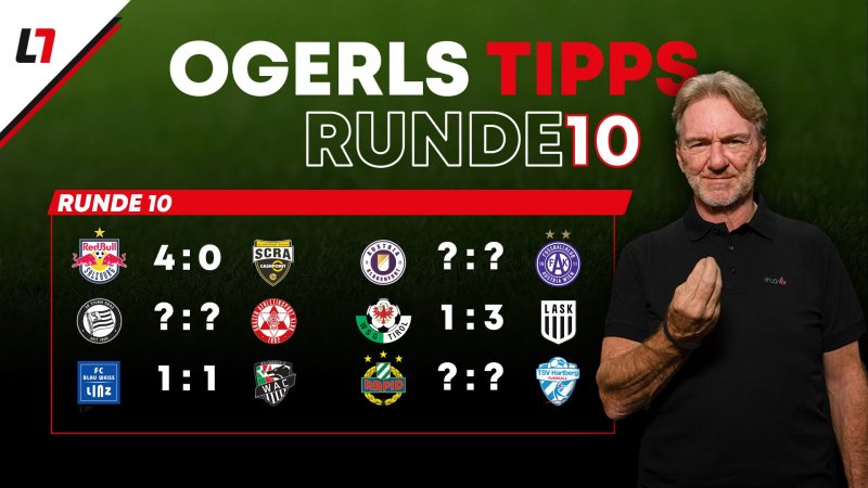 Grazer Derby und Co.: So tippt Ogris die 10. Runde