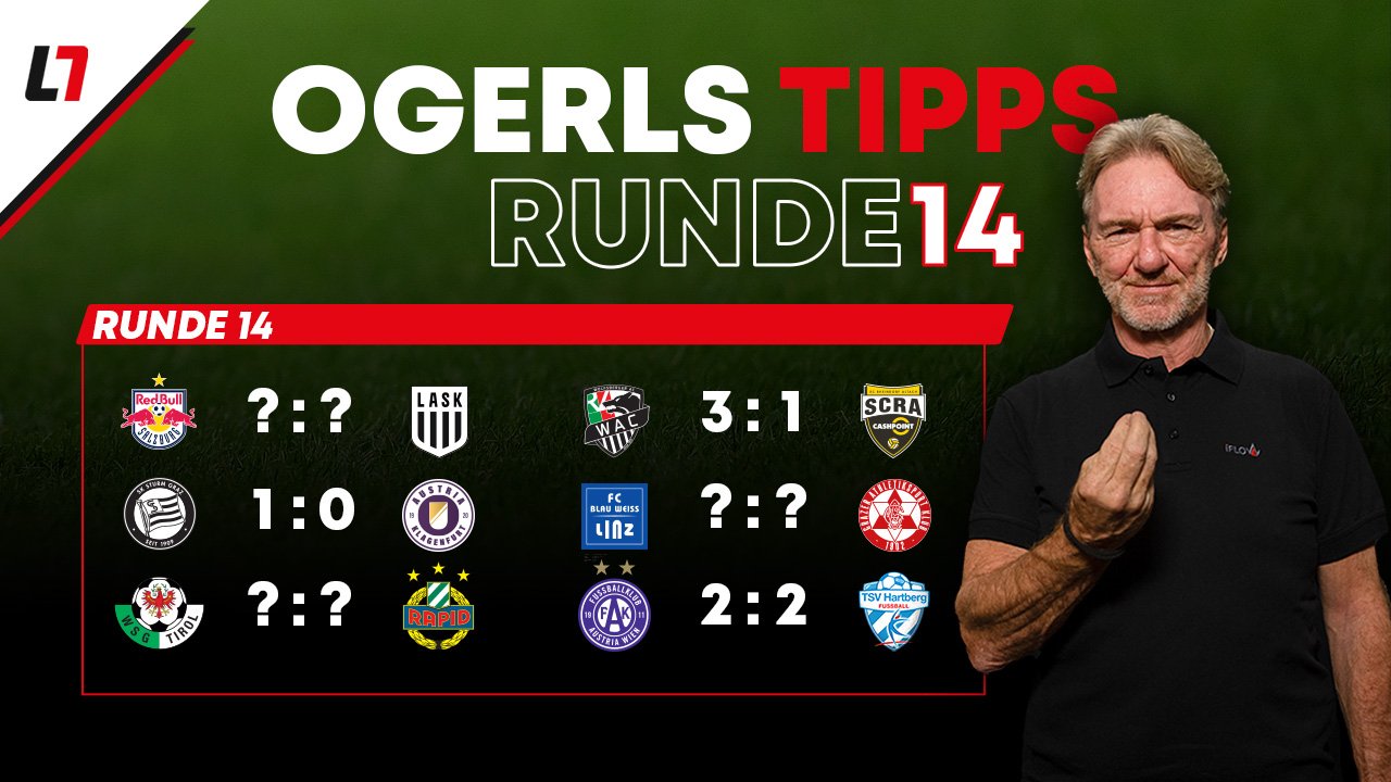 <a href='/de/daten/news/andy-ogris/' class='tag'>Andy Ogris</a> tippt: Wer holt die Punkte in Runde 14?